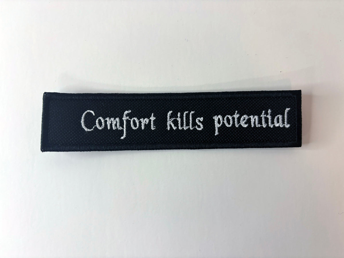 Comfort Kills Potential Embroidered Flight Tag